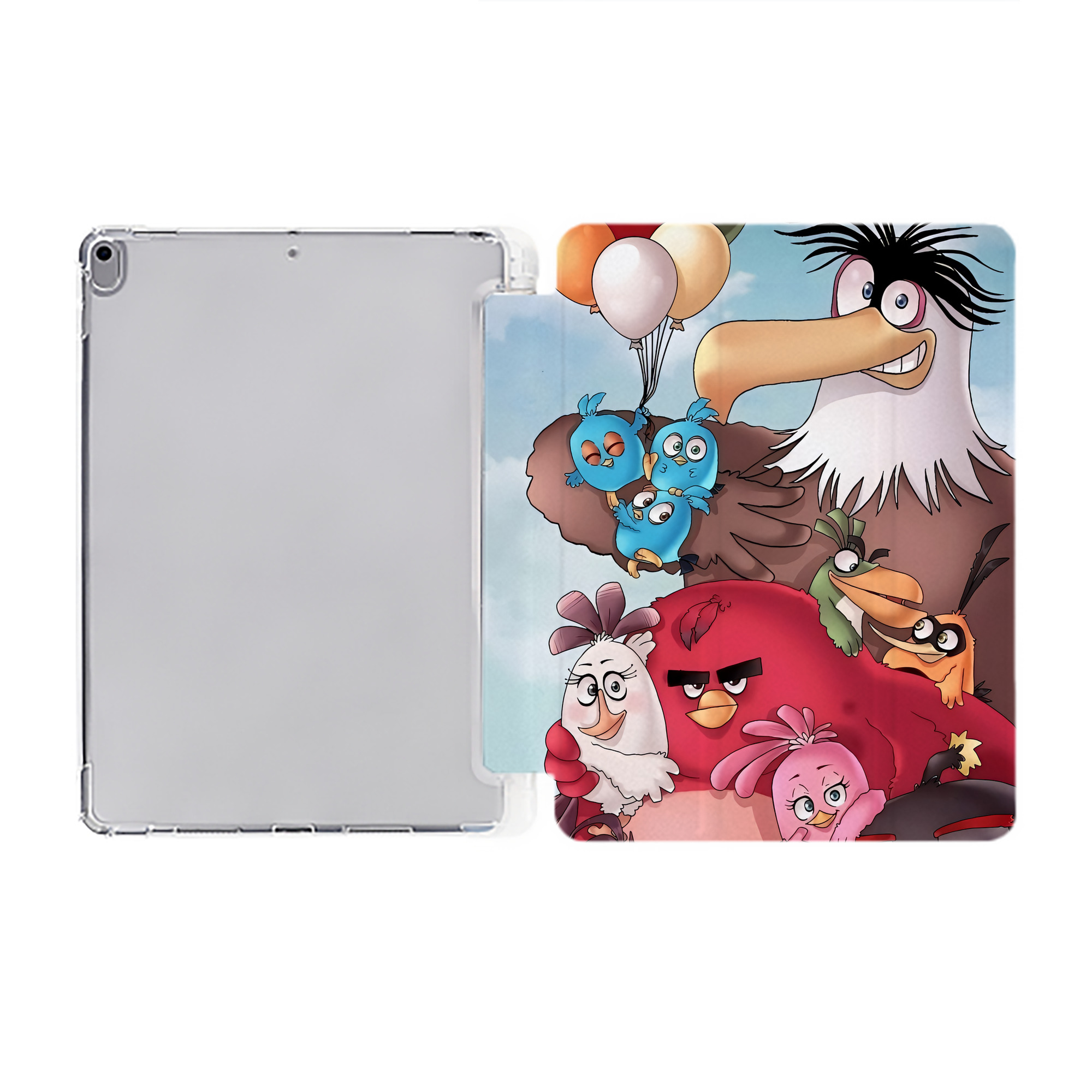 （画像用） Angry Birds アングリーバード IPad ケース ペン収納付き 三つ折りスタンド PUレザー×シリコン 対応機種9.5/10.5/10.9インチ